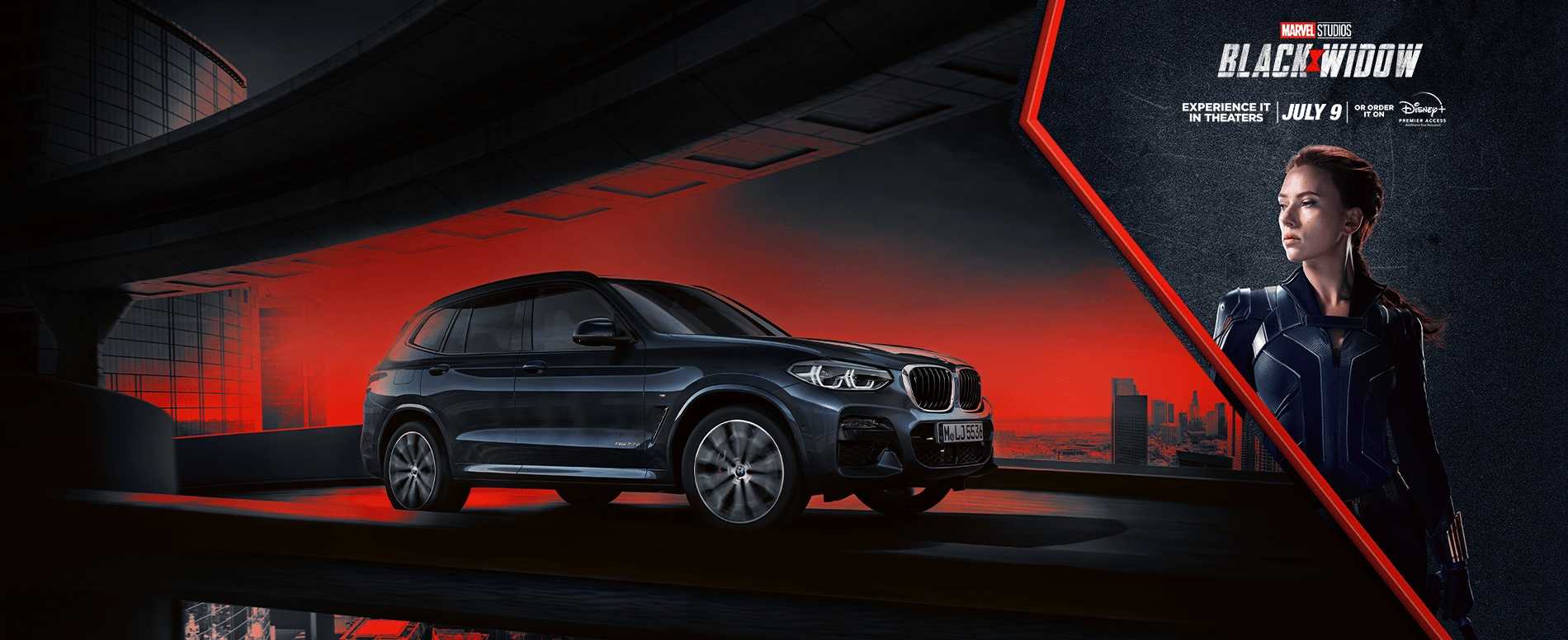BMW teams up with Marvel Studios’ Black Widow for a spectacular cinema experience.  